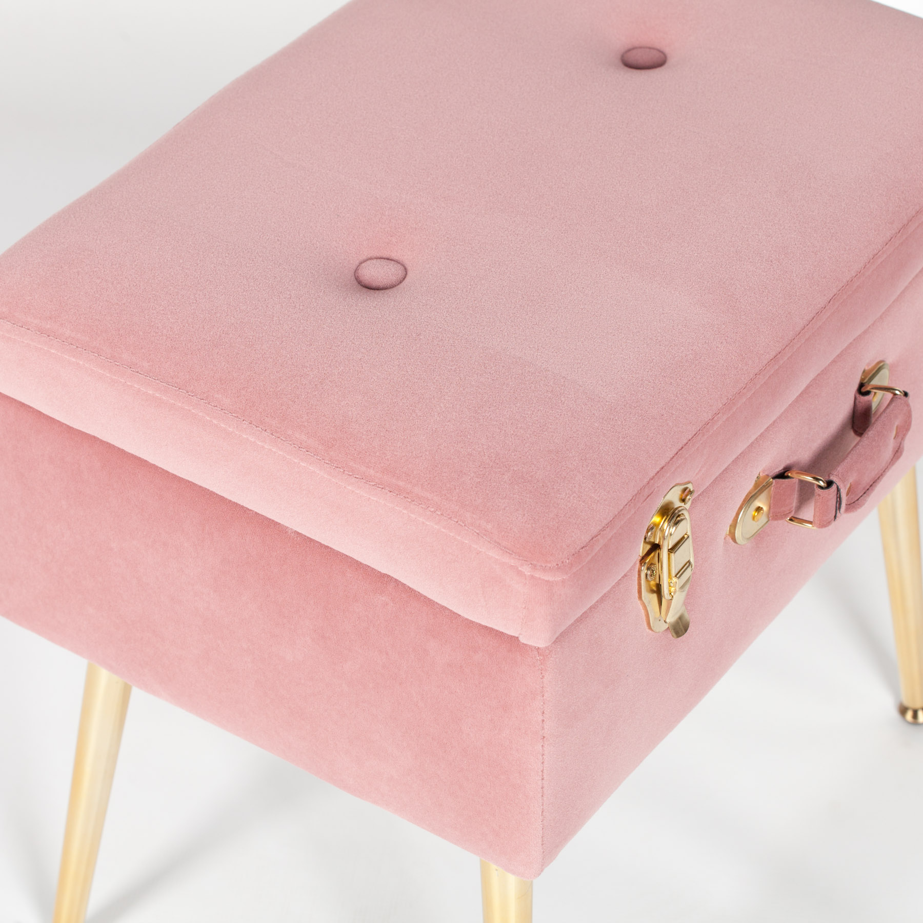 Pink Suitcase Stool with Gold Legs Maison Reproductions