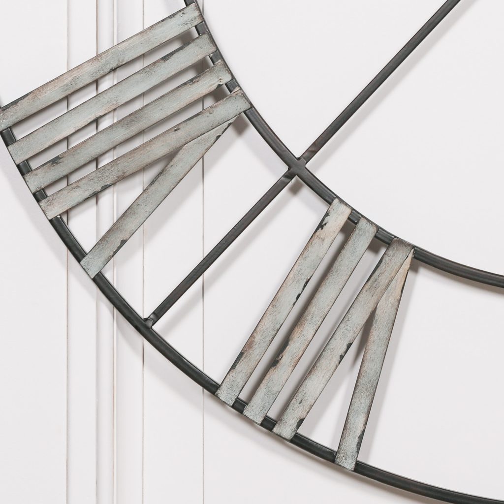Extra Large 110cm Vintage Metal Wall Clock - Maison Reproductions