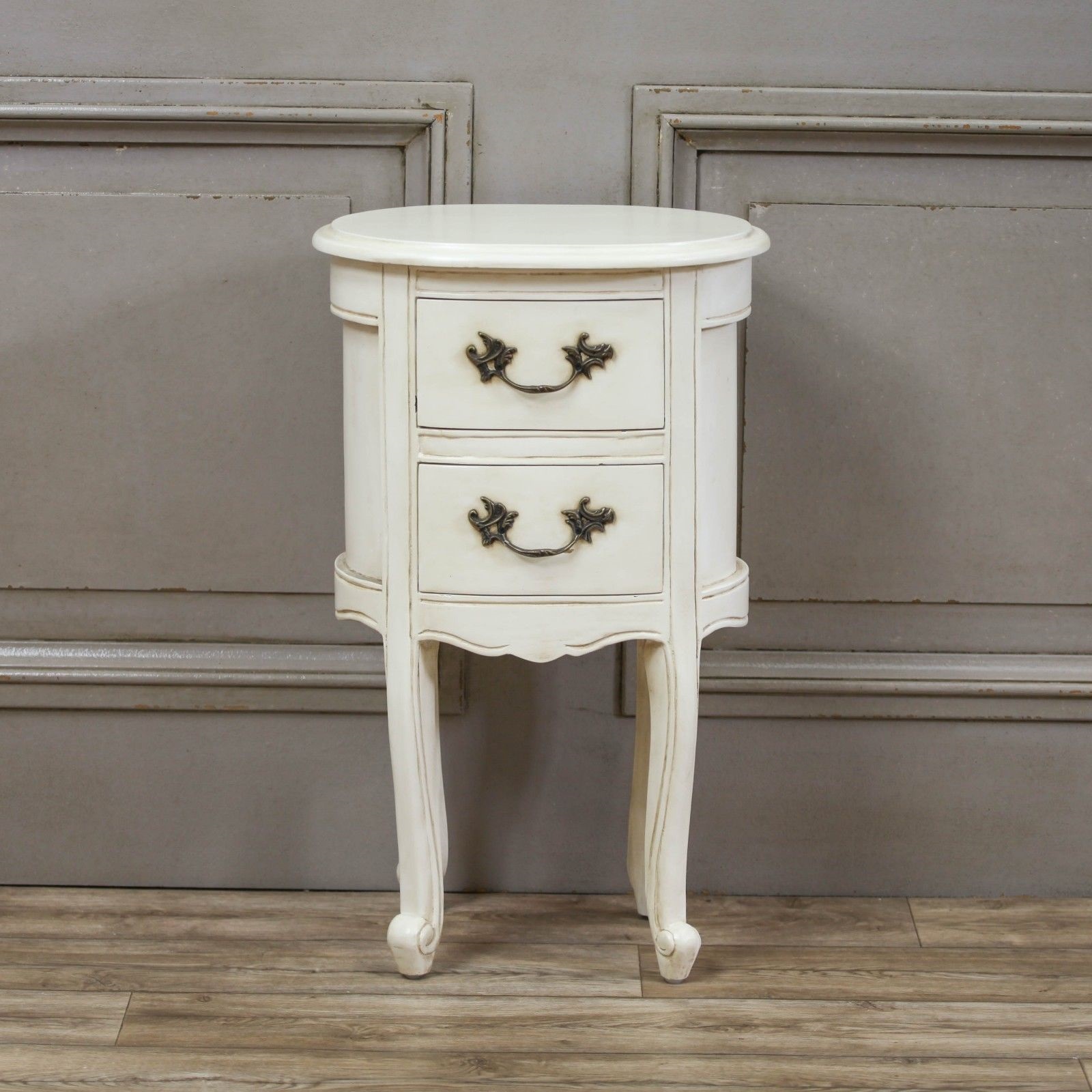 Aged Ivory Oval Bedside Maison Reproductions