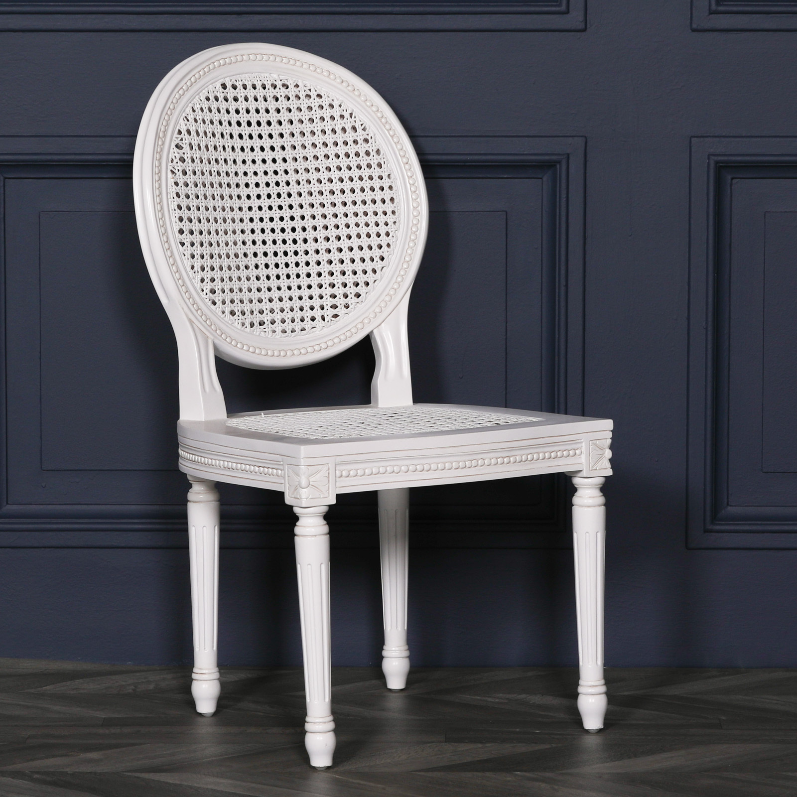Chateau White Rattan Dining Chair Maison Reproductions
