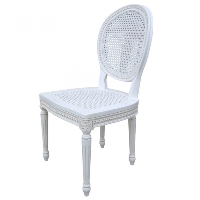 Chateau White Rattan Dining Chair Maison Reproductions