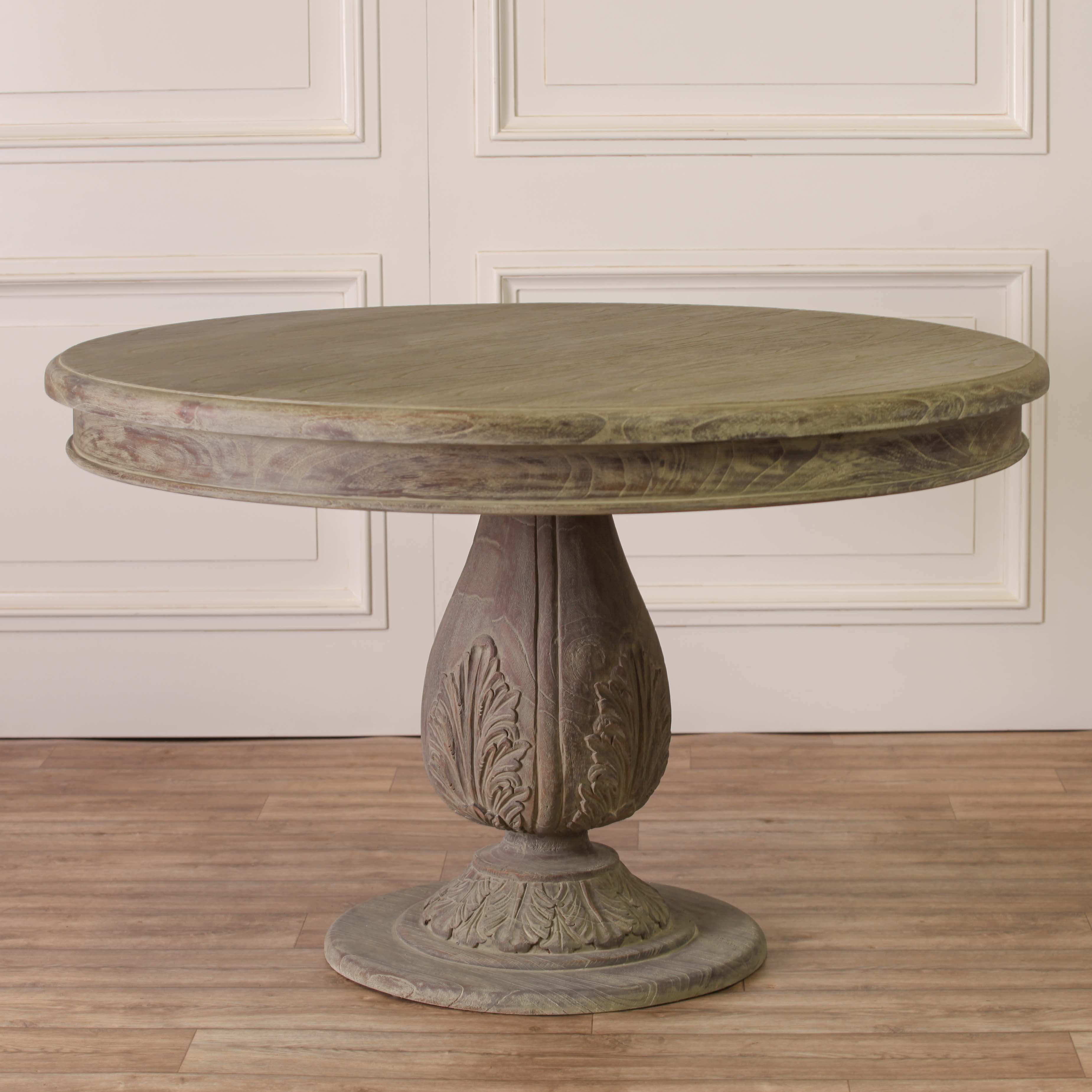 Rustic Wooden Round Pedestal Dining Table Maison Repr vrogue.co