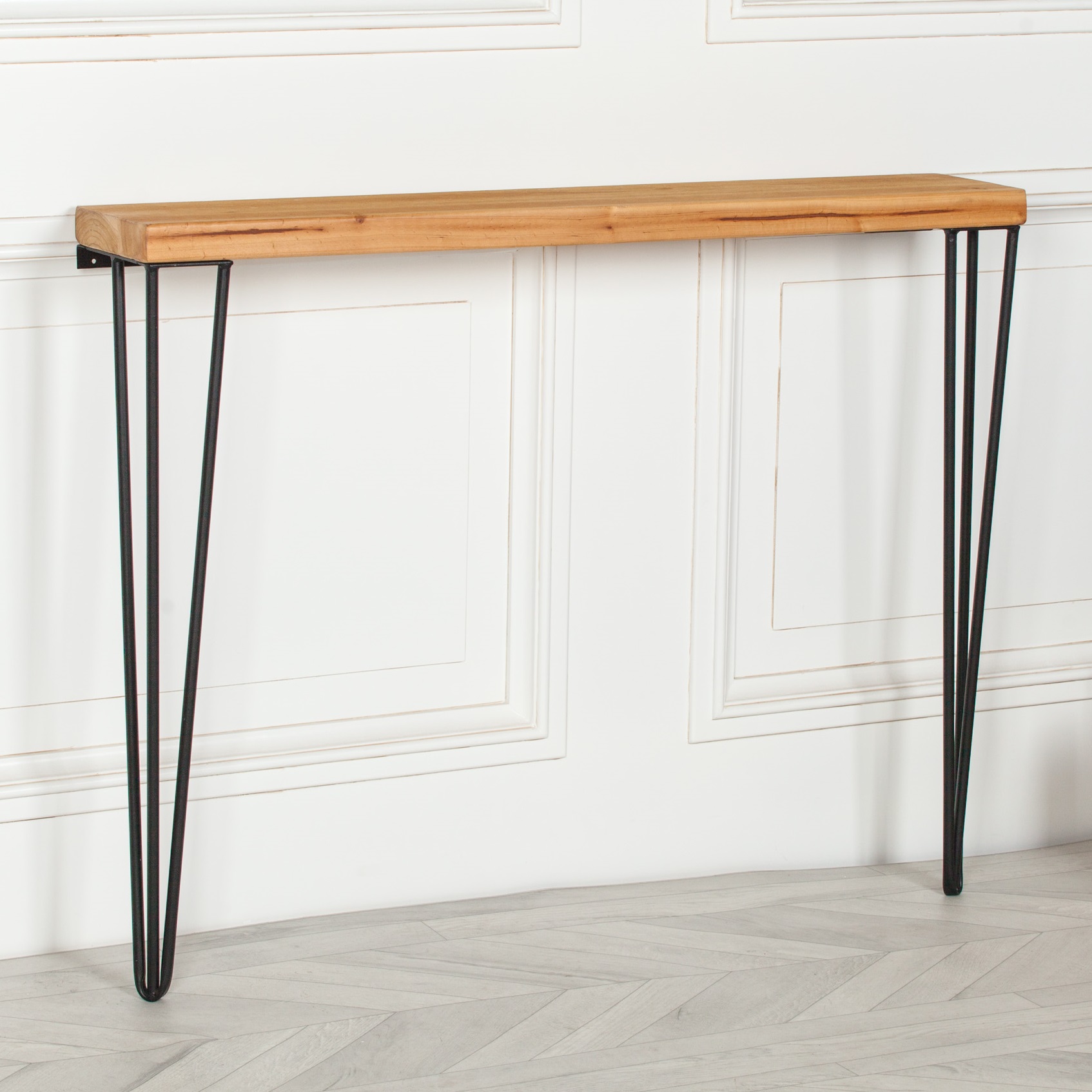 Rustic Wooden Hairpin Hall Table Console 77cm Maison Reproductions