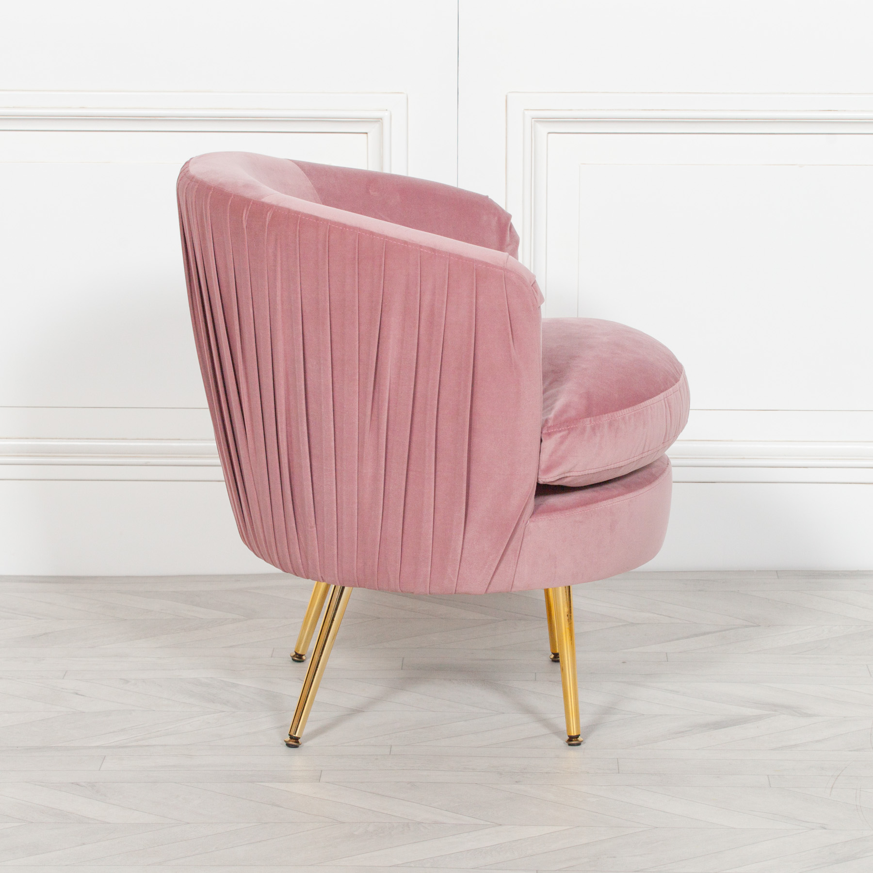 Pink Pleated Velvet Bedroom Chair Maison Reproductions ltd