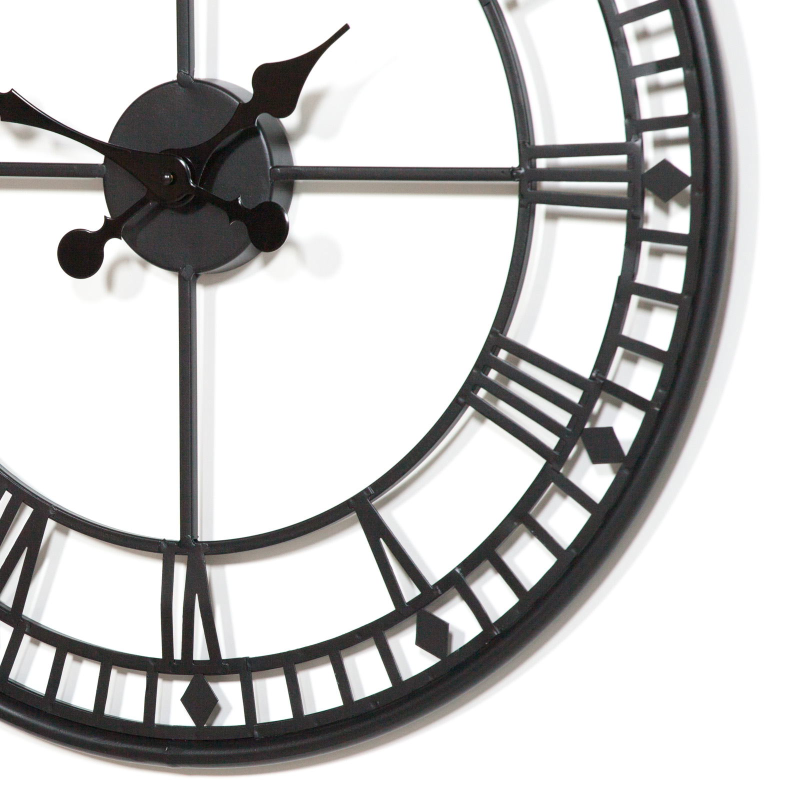 Black 55cm Metal Wall Clock Maison Reproductions