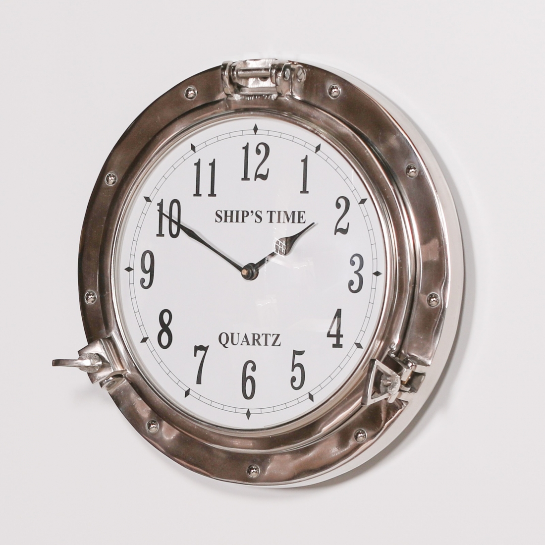 Polished Port Hole Ships Wall Clock Maison Reproductions